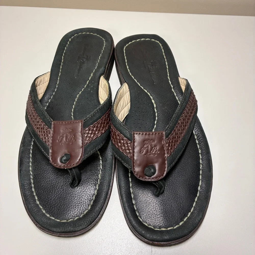 Tommy Bahama Men's Leather Sandals with Brown Accents